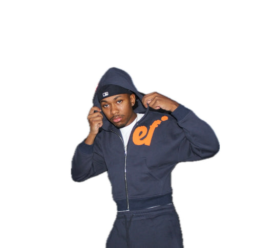 BLUE “EF*” ZIP UP
